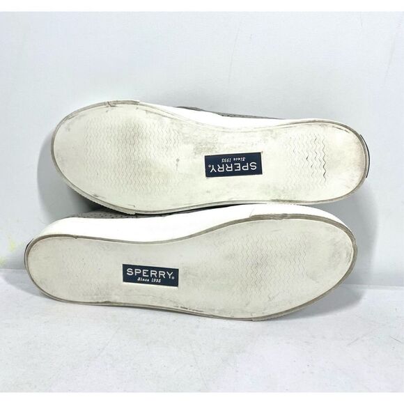 Sperry Top Sider Gray Seaside Perforated Casual Slip On Flats Loafer Women 7.5 - Picture 5 of 6